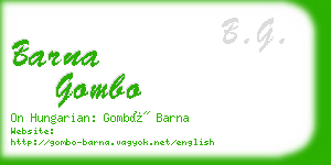 barna gombo business card
